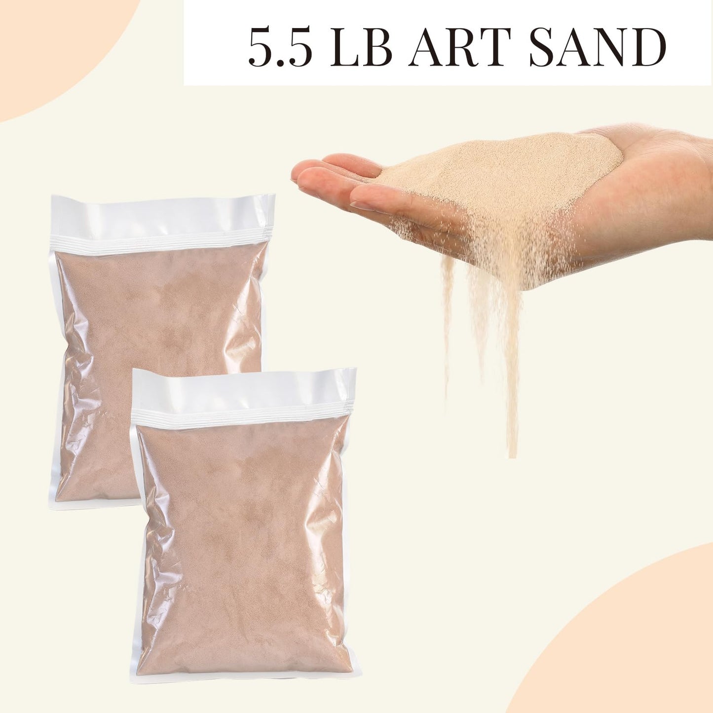 Fiwochic Natural 5.5 LB Sand and 1000 Pcs Tiny Sea Shells Mixed Ocean Beach Seashells Decorative Sand for DIY Craft Vase Filler Wedding Home Decor Beach Theme Party