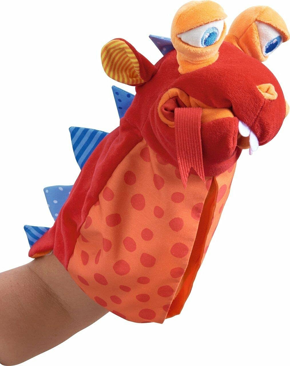 HABA Glove Puppet Eat it Up Dragon - Hand Puppet that Eats Small Objects, Perfect Toddler Toys for Ages 2-4, Sensory Hand Puppets, Preschool Toys