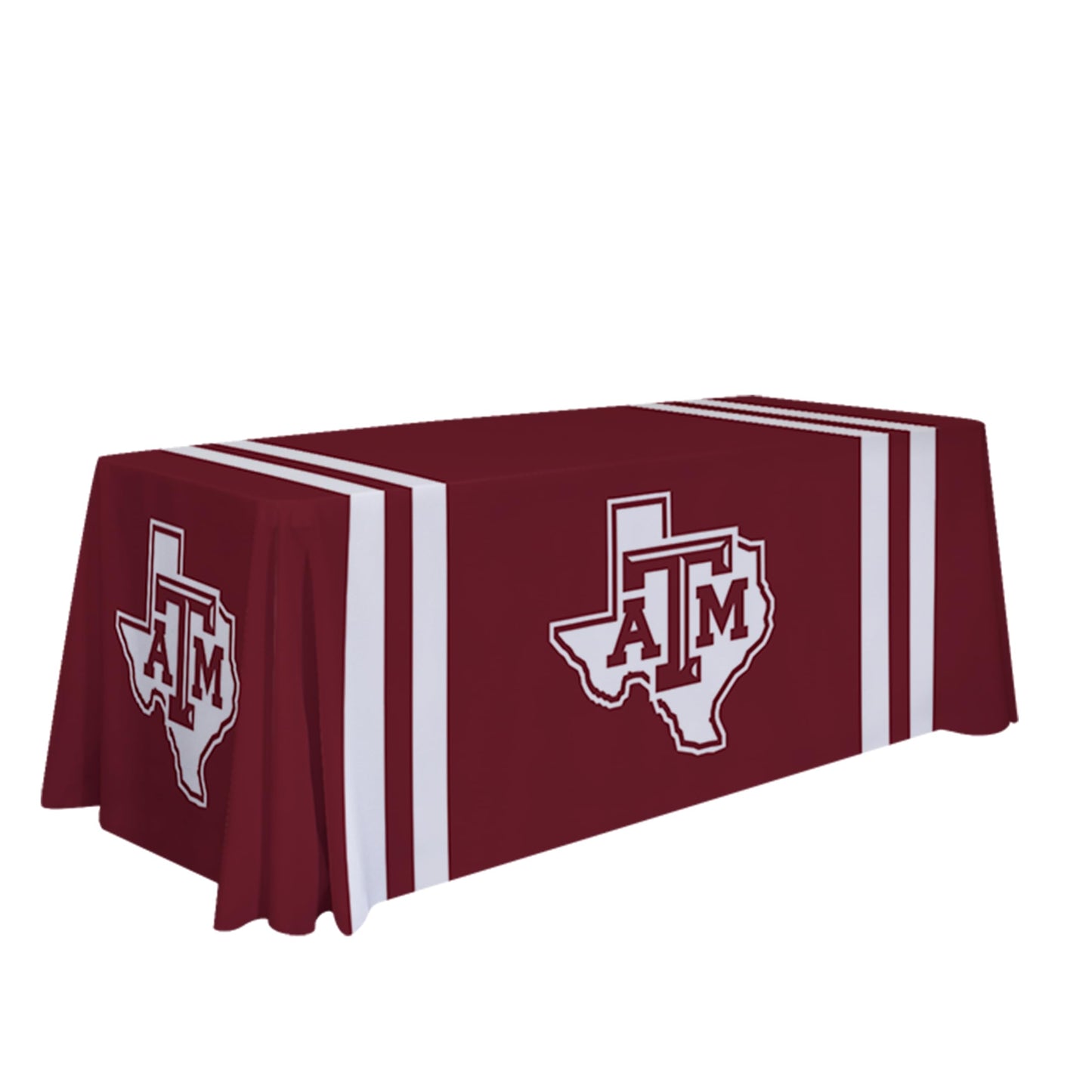 Victory Corps Texas A&M Aggies 6' College Sports Printed Table Throw - NCAA Licensed - Polyester Draped - School Tablecloth (Maroon, White)
