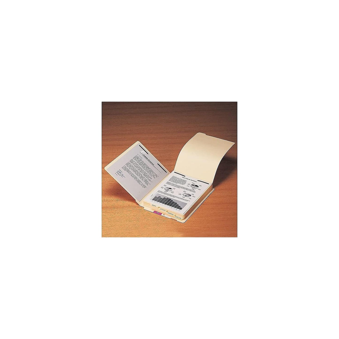 Smead Stackable Folder Divider with Fastener, Bottom 1/5-Cut Tab, Letter Size, Manila, 50 per Box (35600)