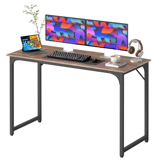BestOffice Computer Desk,Home Office Desk, Modern Simple Style for Home Office Study Writing (Brown, 47 Inch)