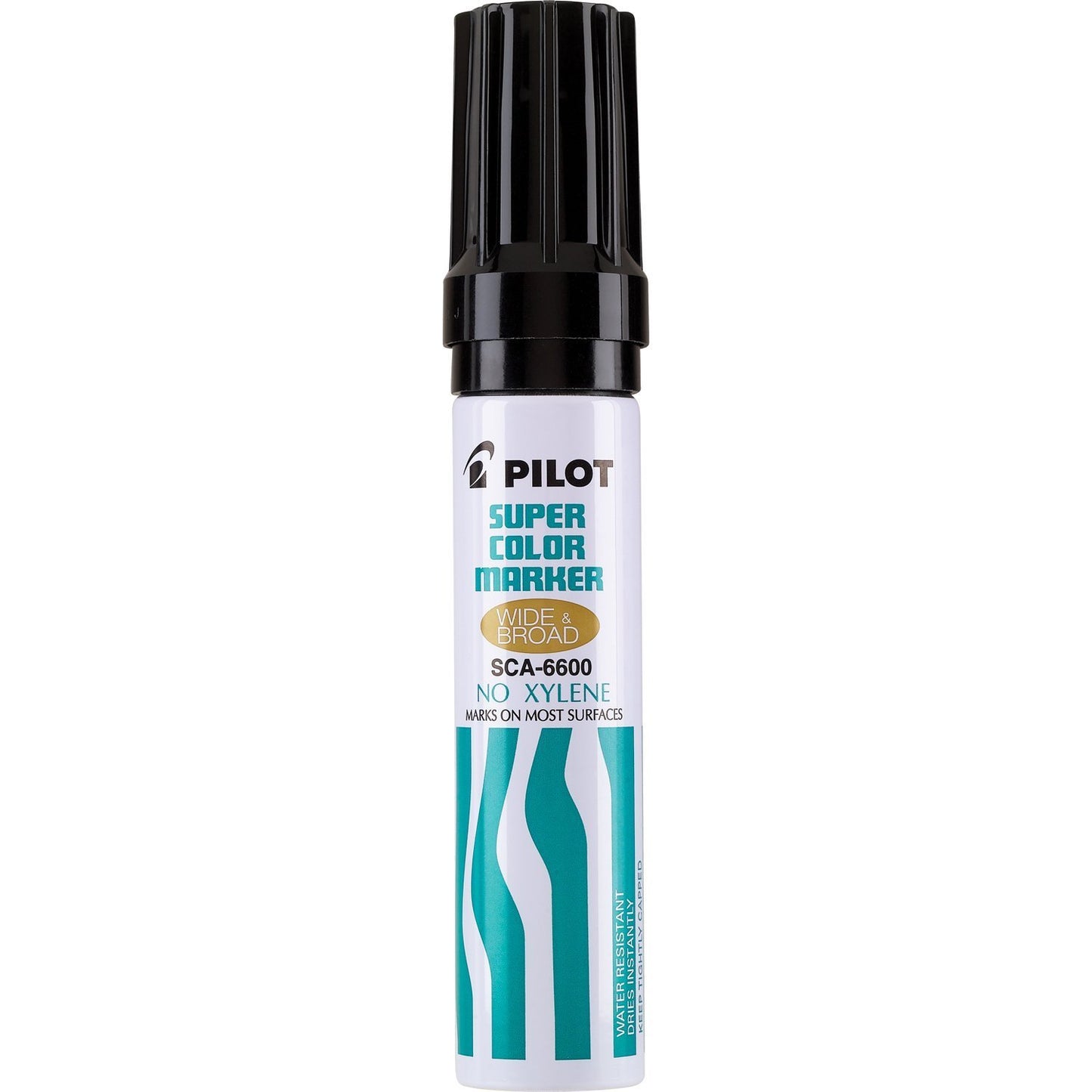 Pilot Super Color Jumbo Refillable Permanent Markers, Xylene-Free Black Ink, Extra-Wide Chisel Point, Jumbo Permanent Markers, 12-Pack