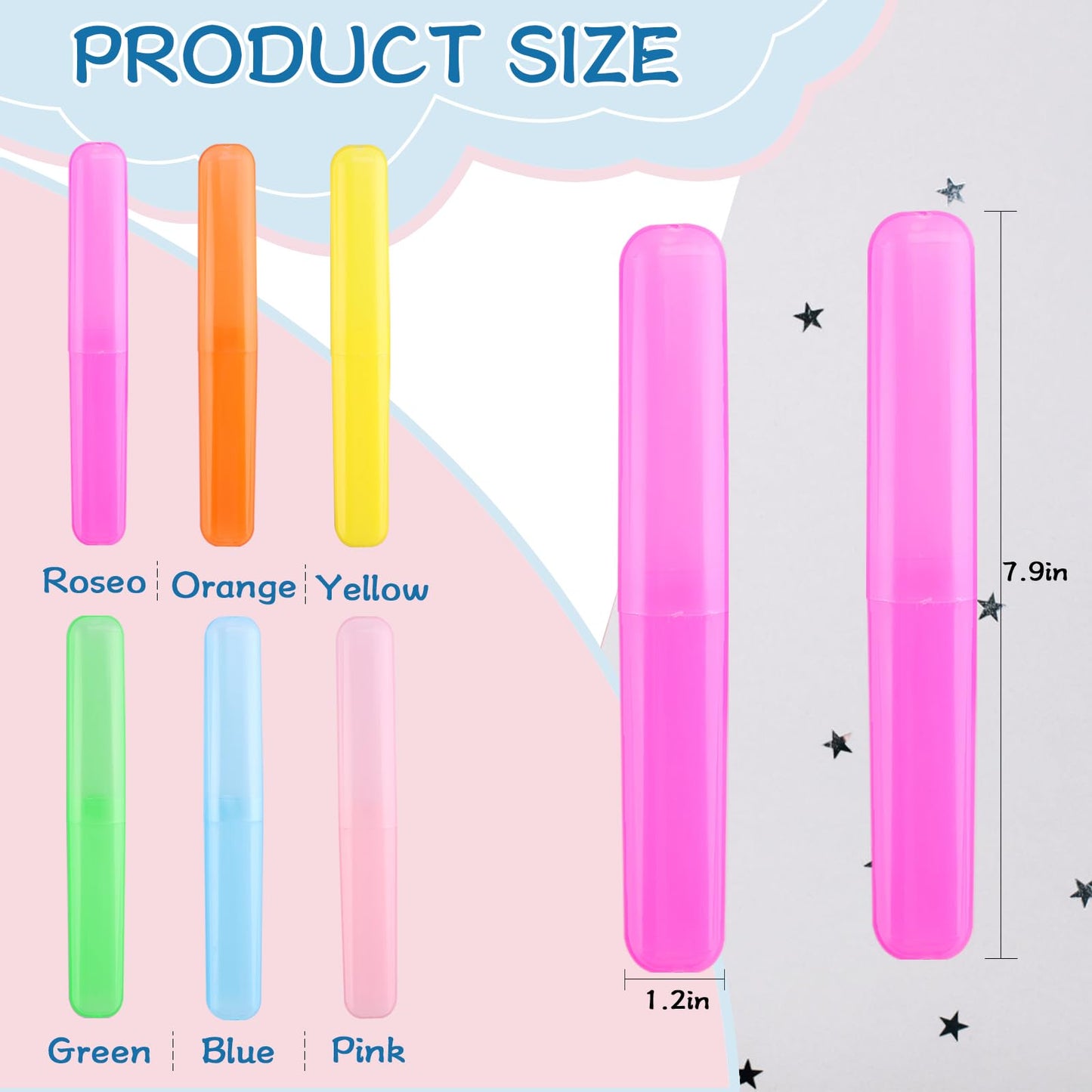 NICEMOVIC 120 Pieces Travel Toothbrush Holder, Toothbrush Travel Case Bulk, Portable Plastic Dust Proof Breathable, Toothbrush Holder for Travel Bathroom Indoor Outdoor Travel Trip Camping School