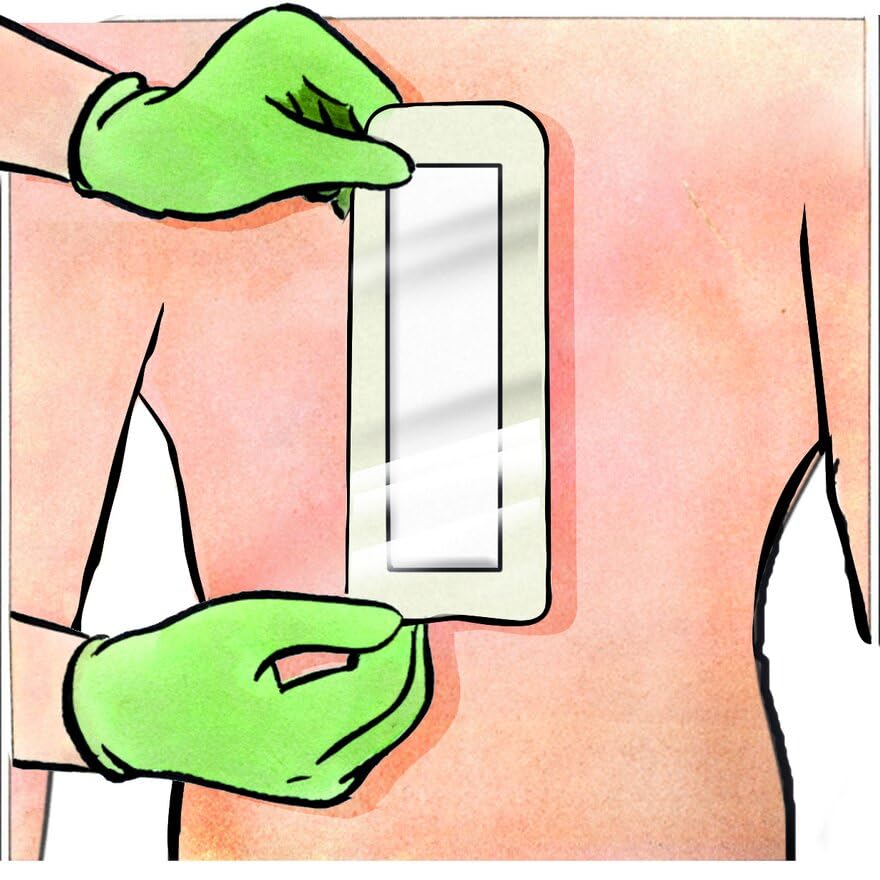 Medline Stratasorb Composite Composite Adhesive Island Wound Dressings, 4" x 14" (Pack of 10)