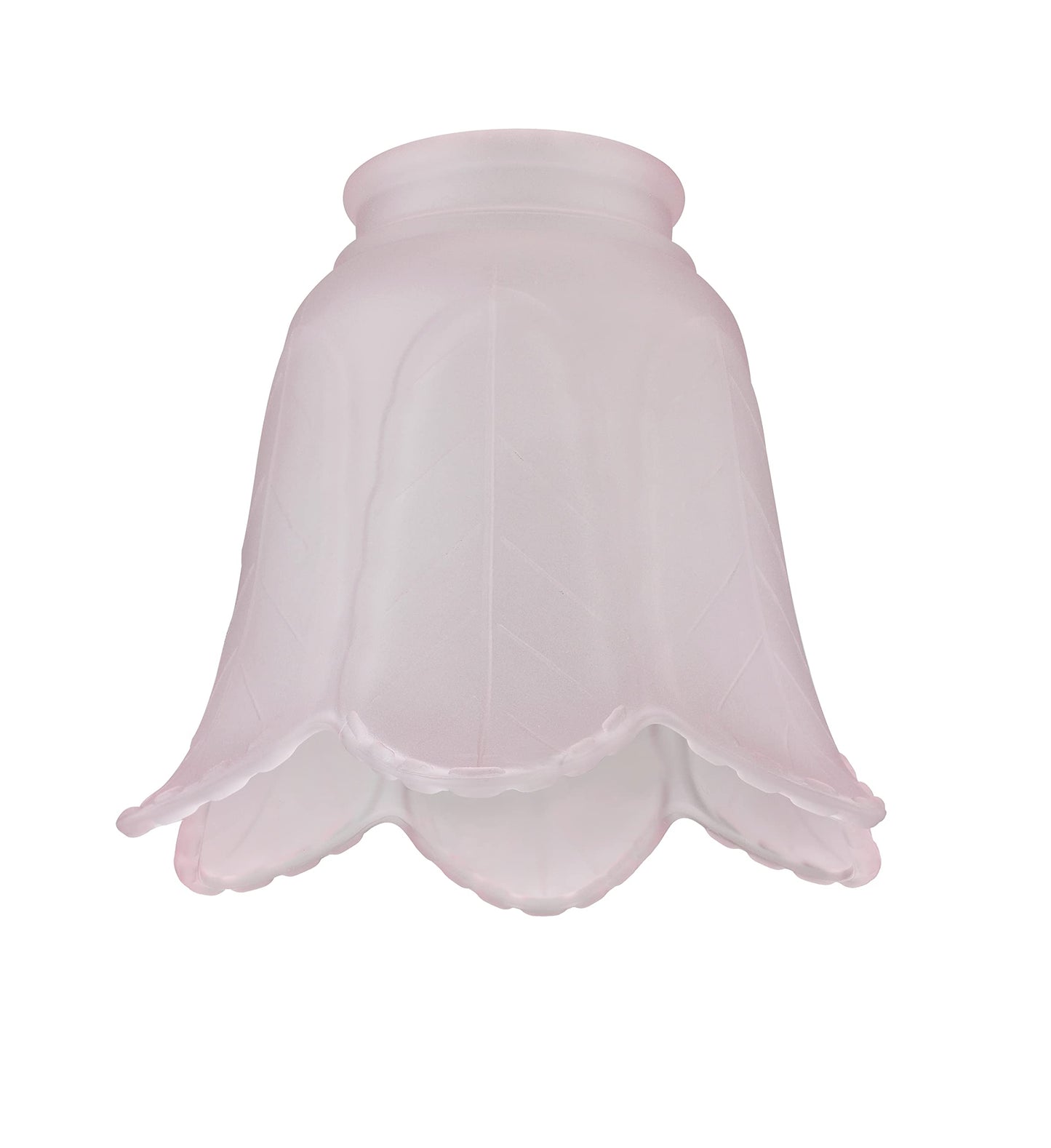 Aspen Creative 23102-4A Transitional Pink Rose Leaf Ceiling Fan Replacement Glass Shade, 2-1/8" Fitter Size x 5" Diameter x 4-1/4" Height, 4 Pack