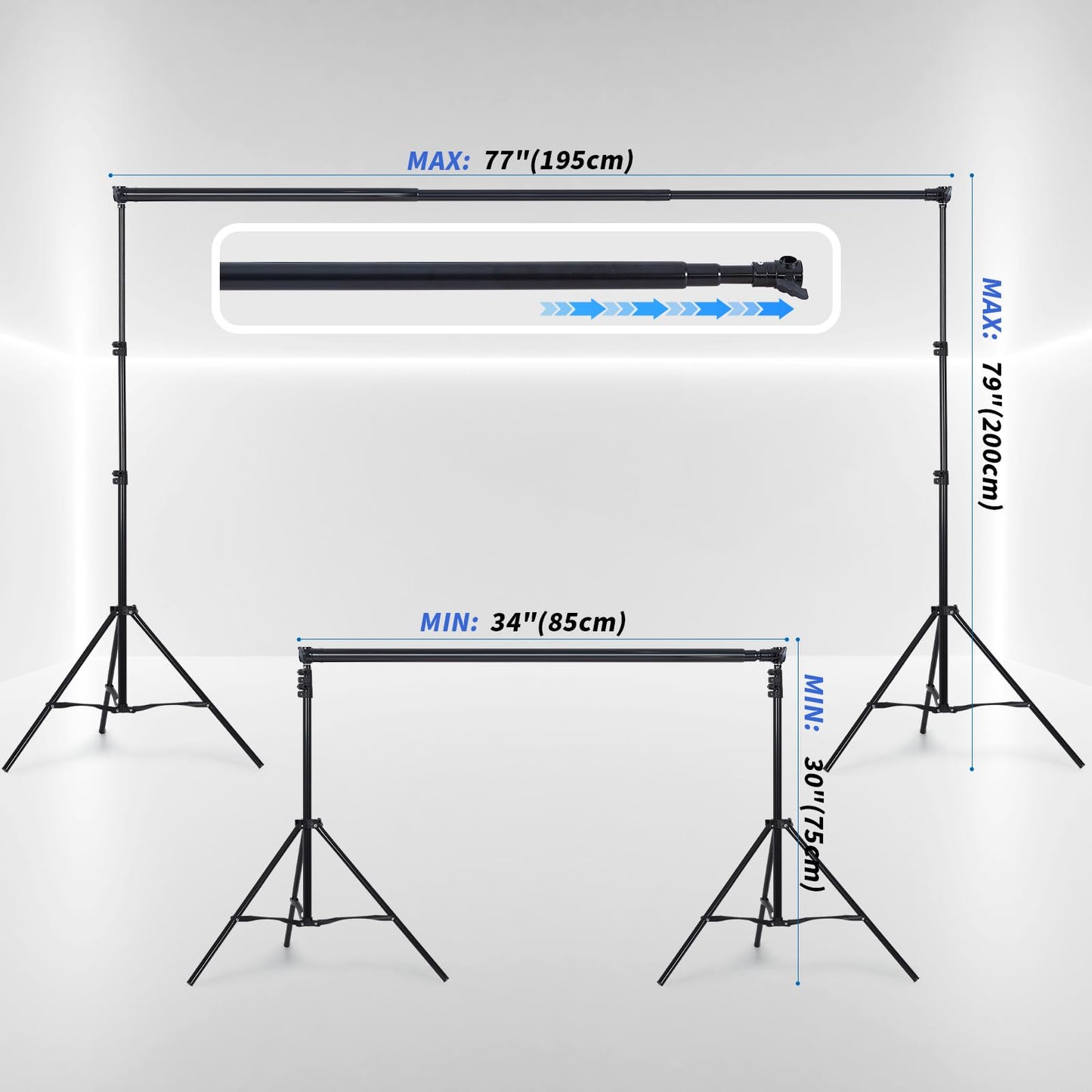 Niyanghome Classroom Puppet Stage, Puppet Show Theater with 2 Tripods, Cross Bar, Curtain and Carrying Bag, Portable Stage Suitable for School, Churches, and Family Shows