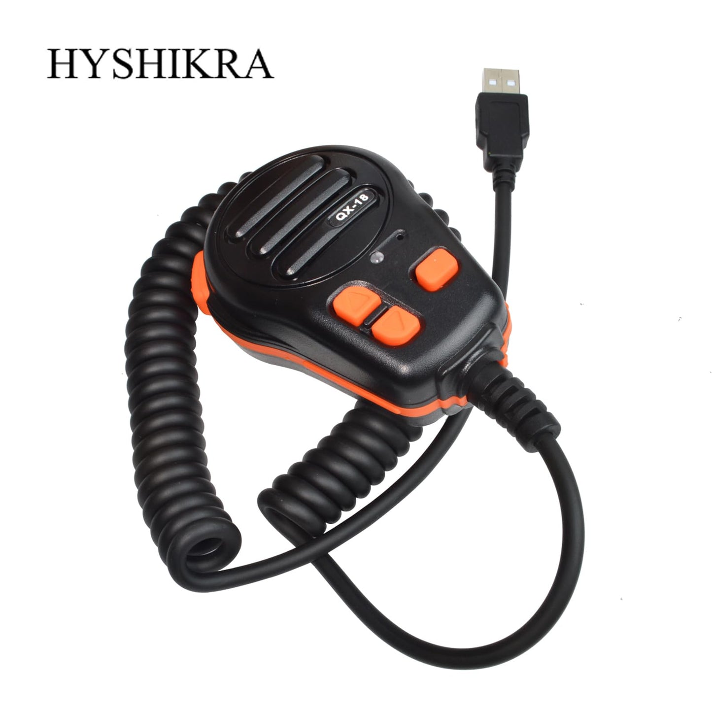 HYSHIKRA USB-A Microphone, Mic PTT and Programmable Key for American Truck Simulator, PC, Laptop, Cellphones, PC Game w/Microphone Holder and Programming Software(with Speaker Function)