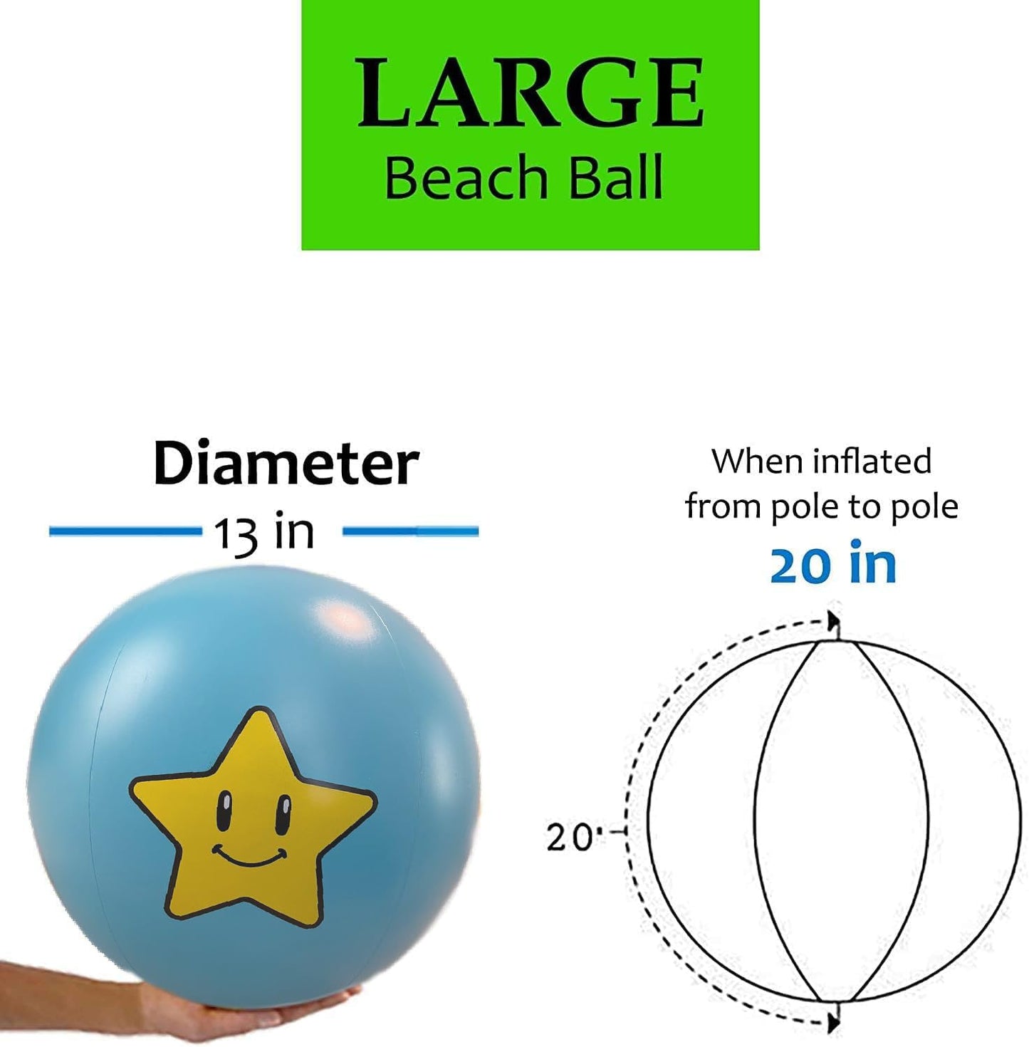 13.5” Set of 3 Fun Indoor and Outdoor Balls - Can Use for Play/Room Decor/Party Decor/Pool Inflatable Water Toys - Medium