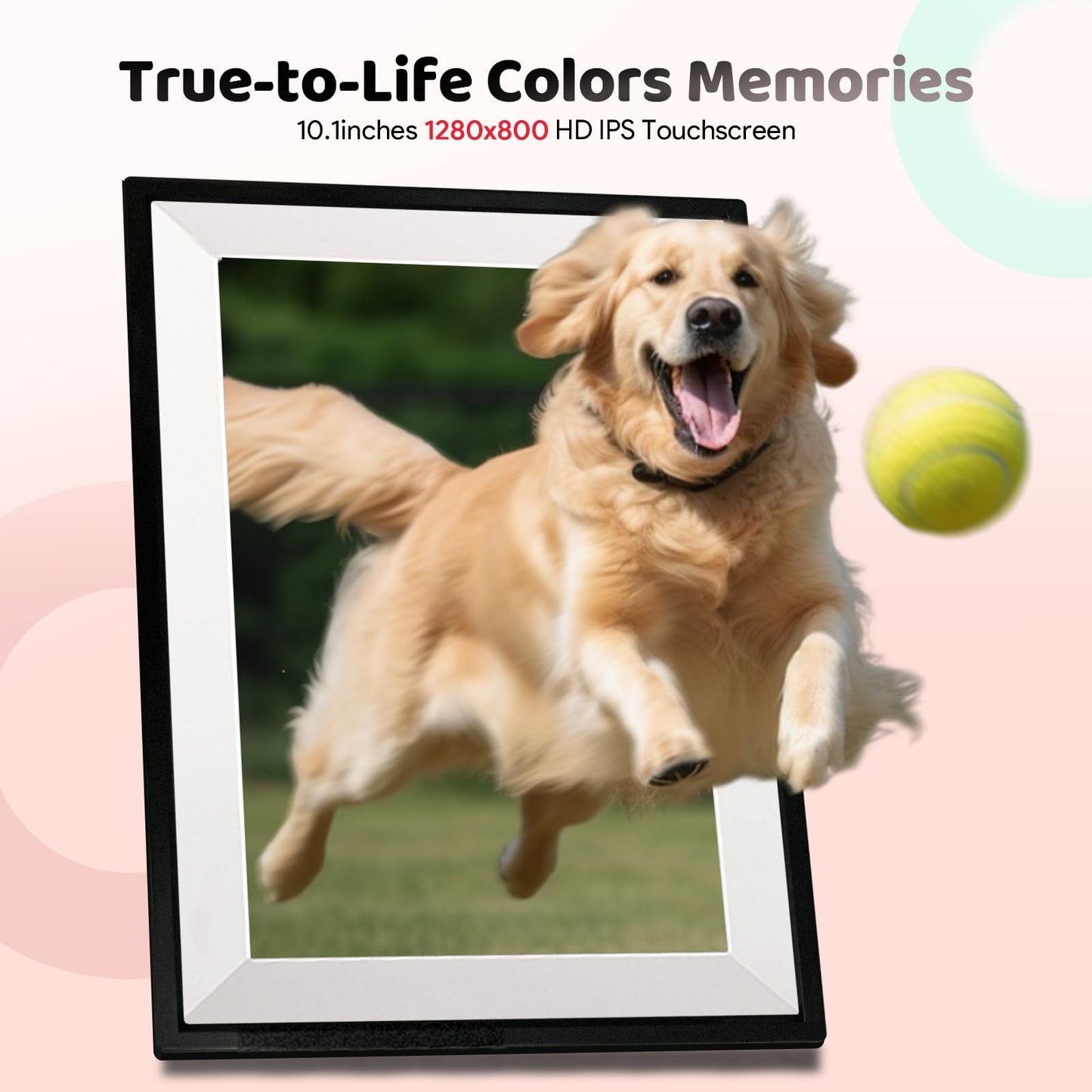 PIPI Vision 10.1 Inch WiFi Digital Picture Frame (32GB), Frameo App Ready, No Monthly Fee, IPS Touch Screen, Easy Setup, Instantly Share Photos & Videos for Grandparents