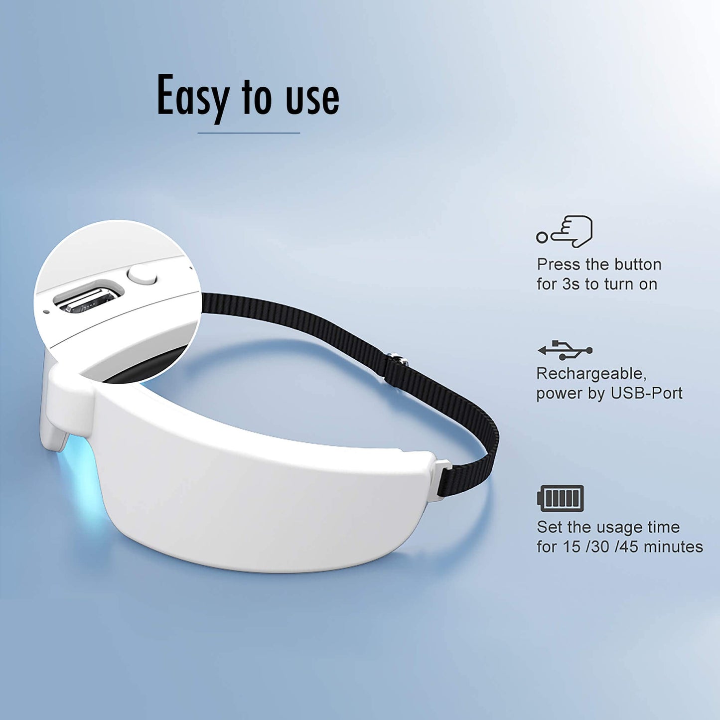 Lukirch Light Therapy Glasses, Portable & Wearable UV-Free Blue Light Therapy Lamp, Natural Relief for Good Sleep, Happy Mood, Boost Energy and Jet Lag (Glasses-I)