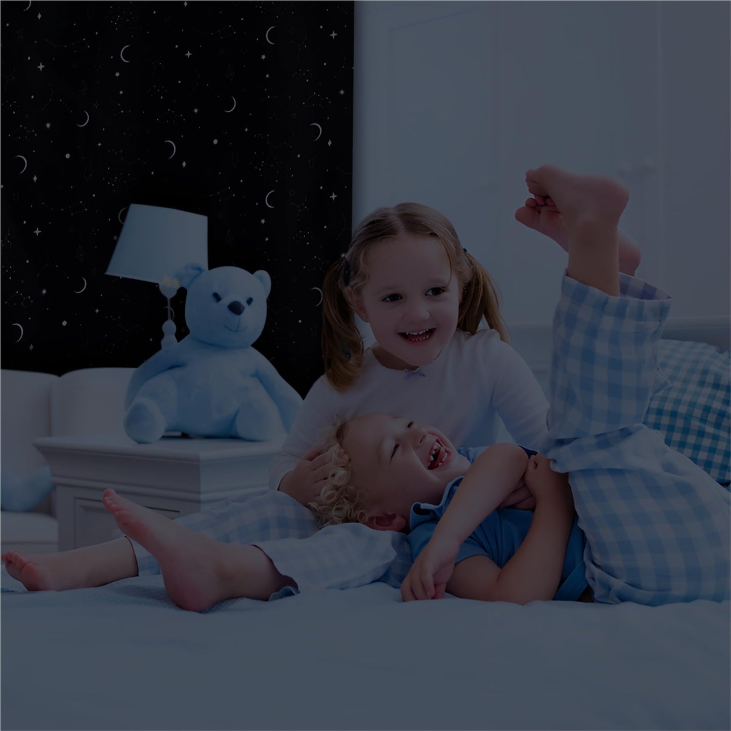 Portable Blackout Curtains (60" x 80") - Travel Blackout Curtains for Baby Nursery w/Stars - Portable Blackout Shades w/UV & Thermal Protection - 20 Stick on Suctions & Velcro Blackout Window Cover