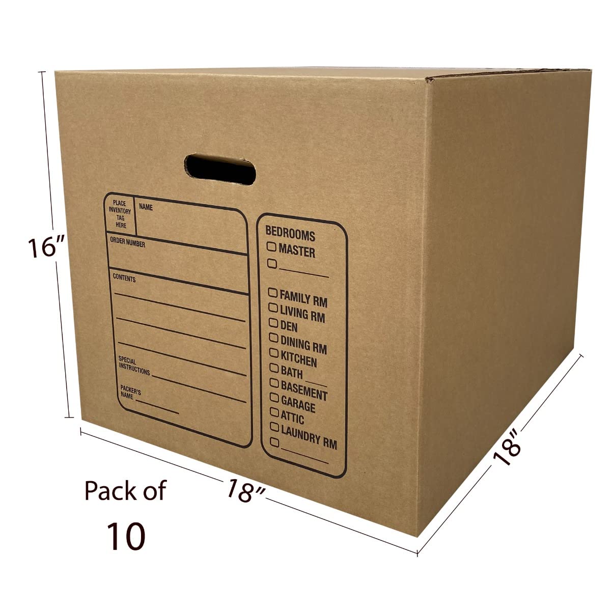 UBMOVE Premium Medium Moving Boxes, 18x18x16",Cardboard Box, (Pack of 10), For Packing, Moving & Storage, Brown Corrugated Boxes, Kitchen Boxes,