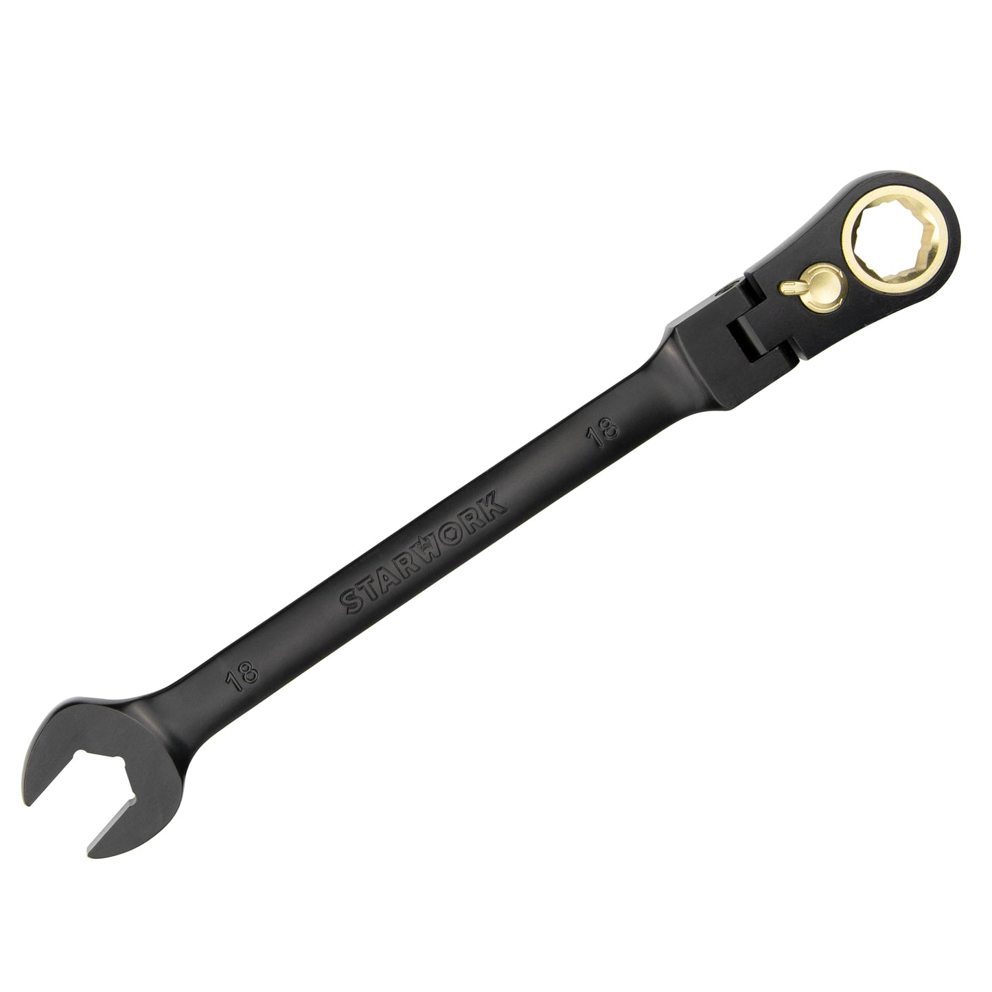 STARWORK TRUE MECHANIC™ 20-Piece, 120T, Reversible, Flexible Ratcheting Wrench Set, Non-Slip, Long Pattern, SAE/Metric, Professional, With Portable Roll-Up Pouch Bag