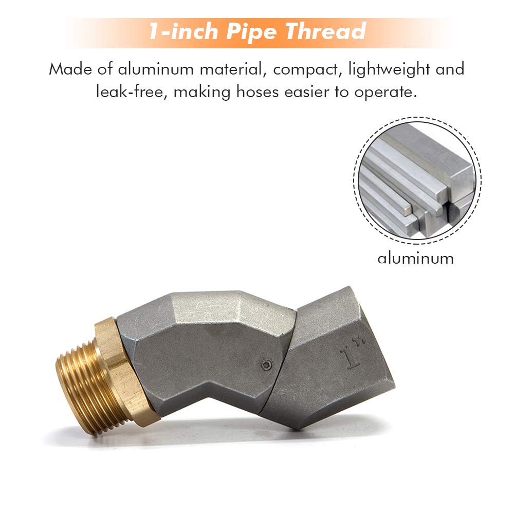 A ABIGAIL 2PCS 1" Fuel Transfer Hose Swivel 360 Rotating Connector for Fuel Nozzle Multi Plane Fuel Plane Swivel