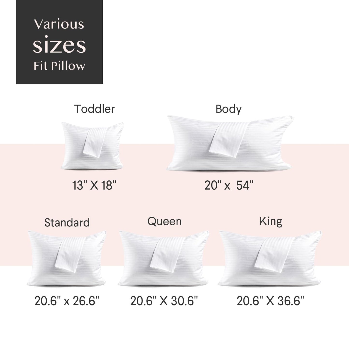 FAUNNA 600TC 100% Cotton Pillow Protectors, King Size (20x36), 6 Pack, Oeko-TEX Certified, Hotel Grade Pillow Cover with Silent Zipper, Zip Up Pillow Cases, White