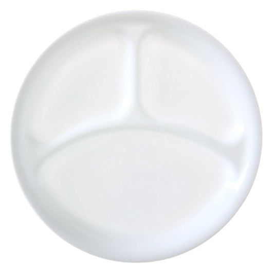 Corelle Livingware Winter Frost White 10.25" Divided Dinner Plate (Set of 8)