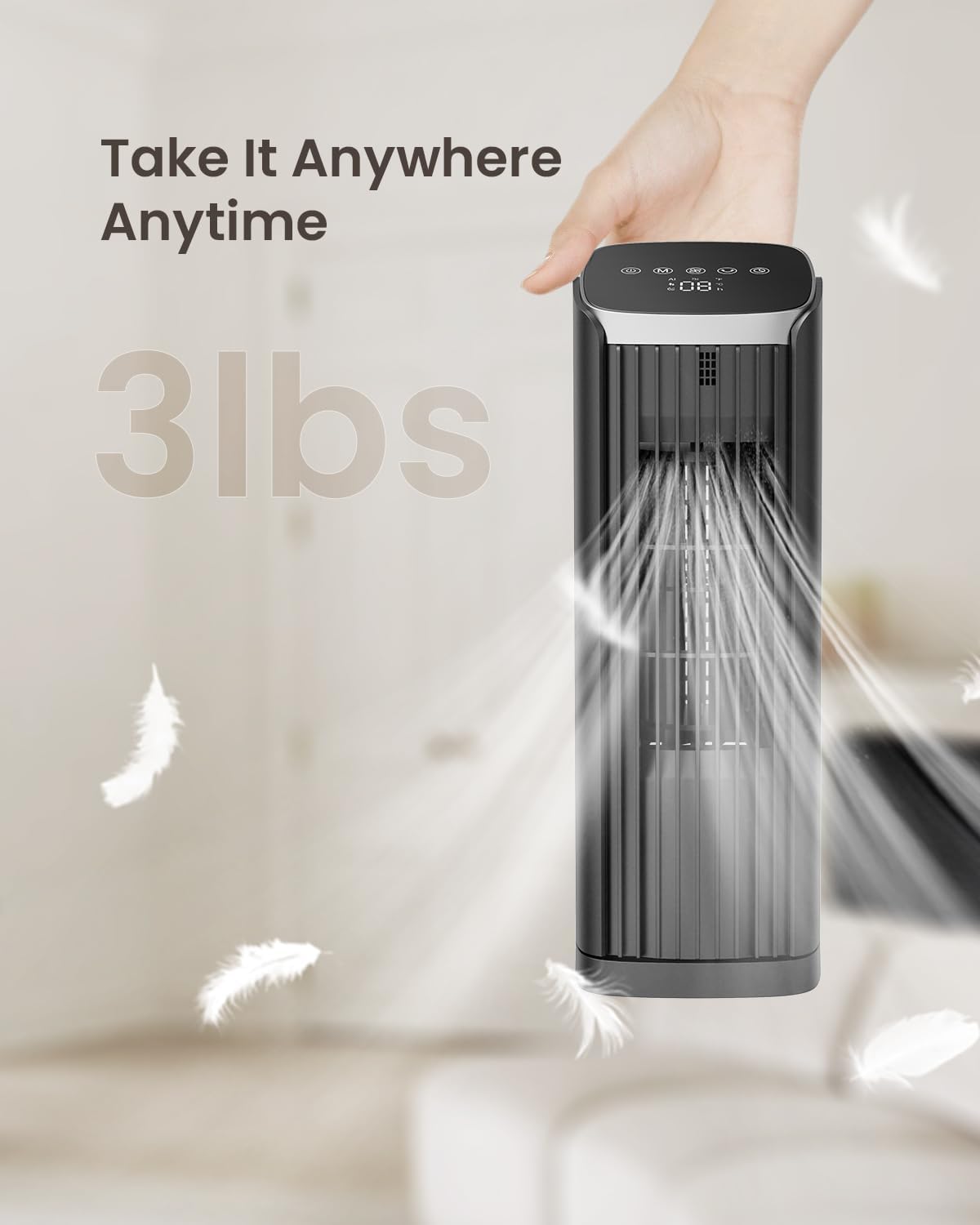 PNTCK Fan for Bedroom, 13" Table Fan with Remote, Oscillating Strong Airflow, 4 Speeds, 4 Modes & 12H Timer