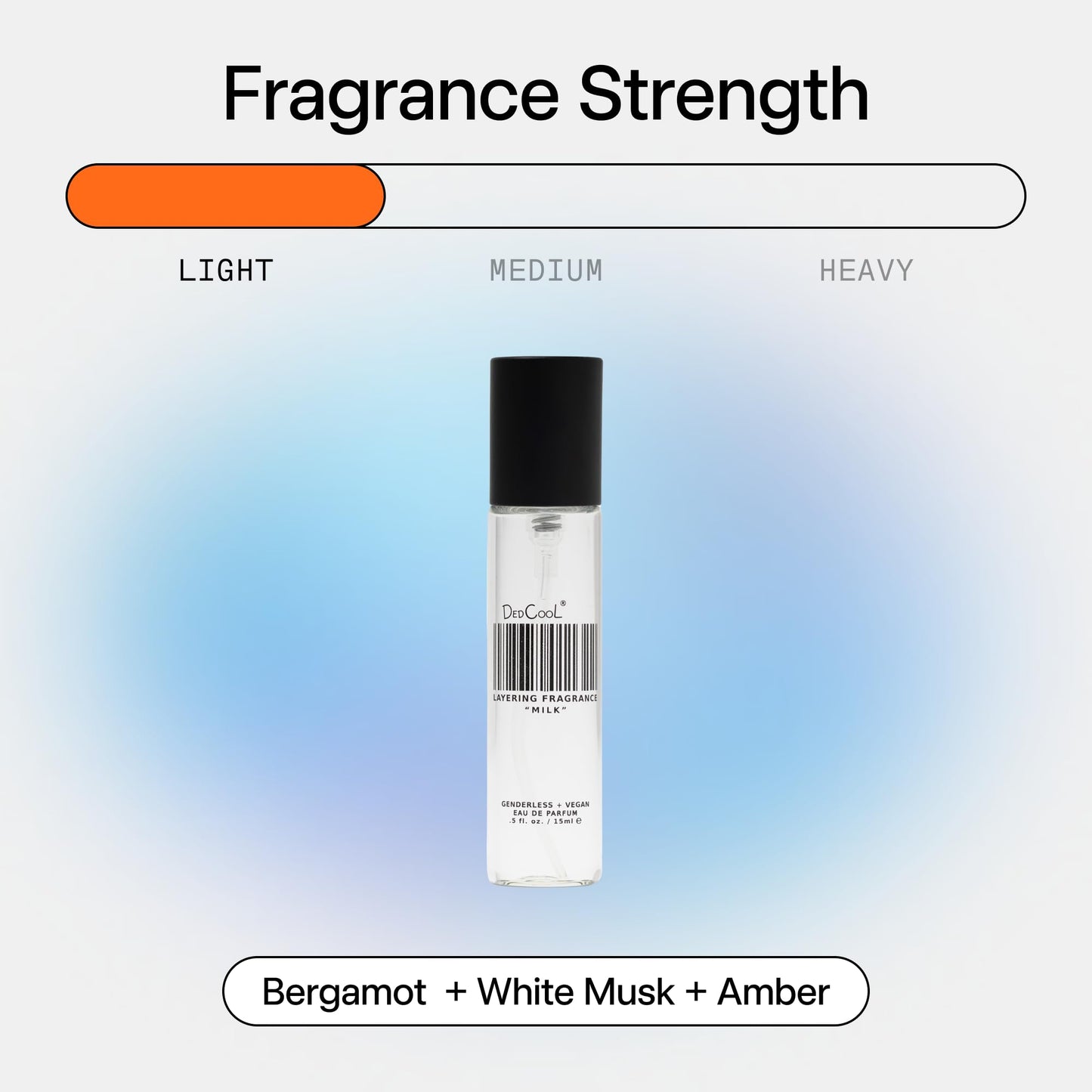 DedCool Eau de Parfum ( Milk Layering + Enhancer Fragrance - 0.5 fl oz) With Notes of Amber, Bergamot, White Musk, Clean, Perfume for Men & Women, Non-Toxic, Genderless, Vegan, Fragrance For All
