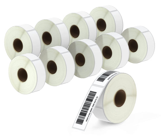 BETCKEY - 1" x 3" (25 mm x 76 mm) Barcode & Address Labels Compatible with Zebra & More Label Printer,Premium Adhesive & Perforated [10 Rolls, 5200 Labels]