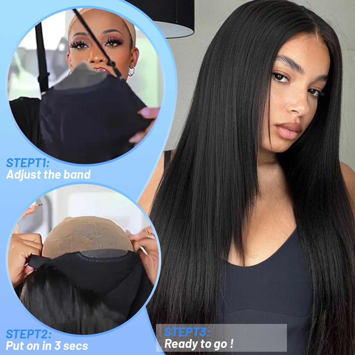 ZIYGBK 24 Inch 5x5 HD Lace Closure Wigs Human Hair Straight Wear and Go Glueless Wigs Human Hair Pre Plucked Pre Cut with Baby Hair 200% Density Straight Lace Front Wigs Human Hair For Women
