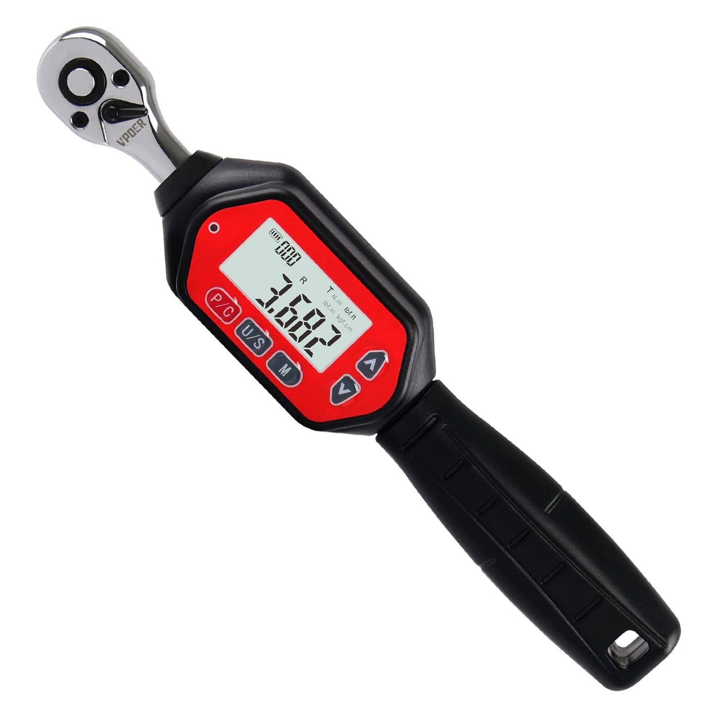 VPOER Digital Torque Wrench 1/4-inch Drive, 0.22-7.37 ft-lbs (0.3-10 Nm) (2.65-88.5 inch pound) with Buzzer & LED, Calibrated