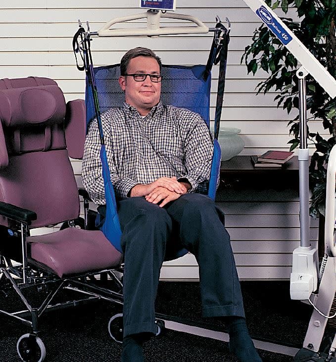 Invacare R115 Reliant Full Body Sling with Commode Opening for Patient Lift, Polyester Mesh Fabric, Large