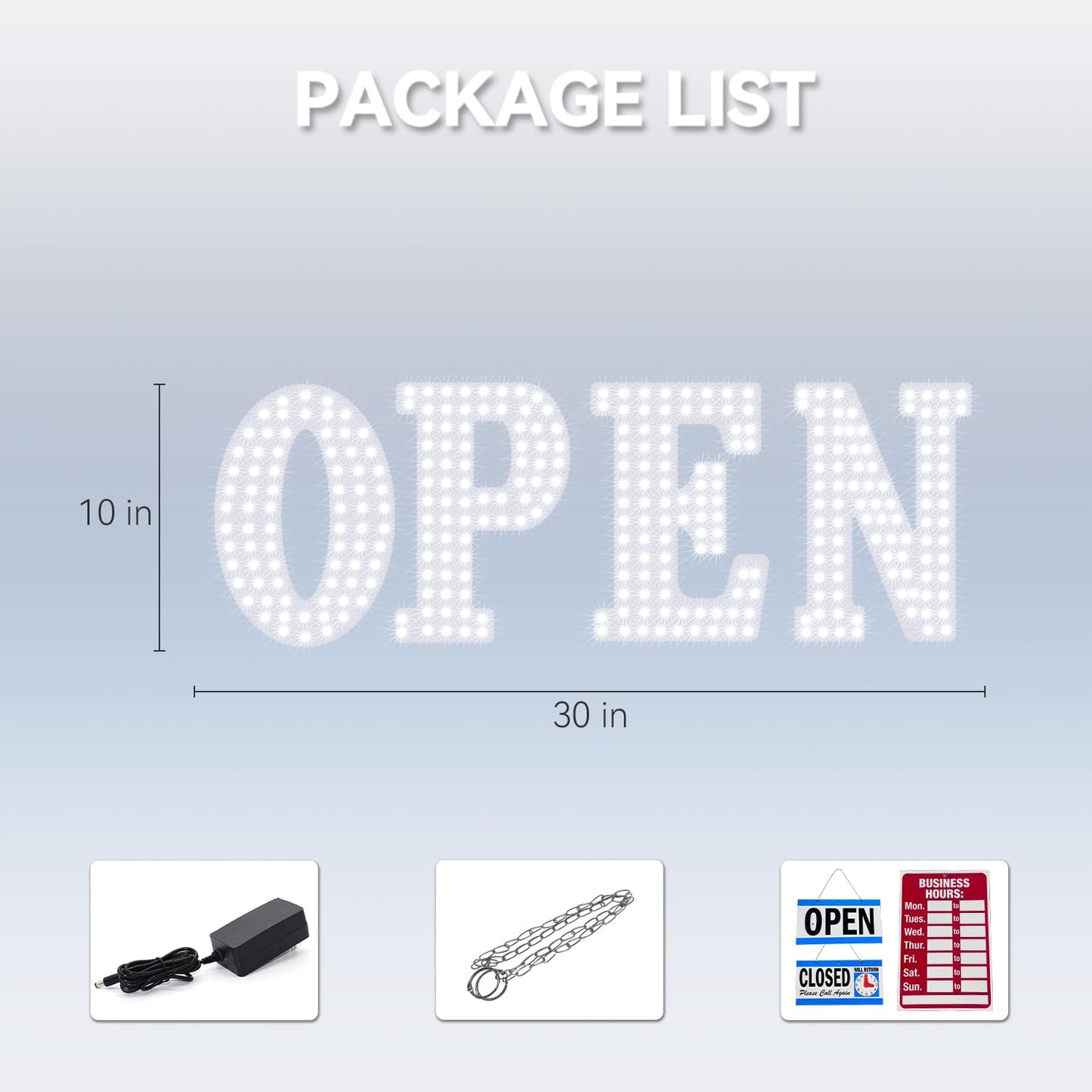 30" x 10" Large LED Open Sign with Remote Control High Bright Visibility Business Sign 14 Mode Electric Display Sign Suitable for Shop, Bar, Hotel, Retail and Restaurant