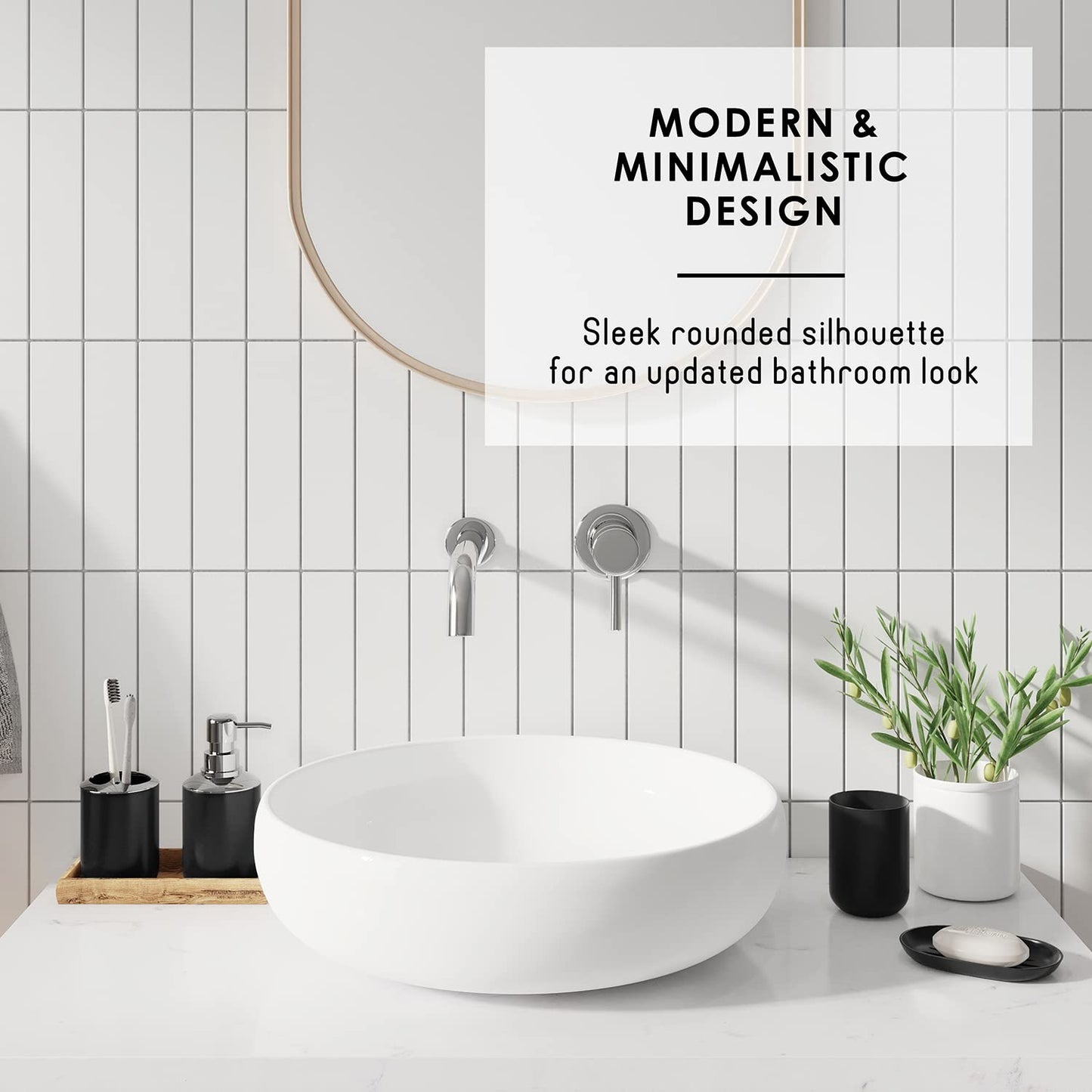 Clara Clark Bathroom Set - Black Bathroom Accessories Set, Bathroom Sets with Shower Curtain and Rugs, 23PC Shower Curtain Set with Liner, Soap Dispenser, Toilet Brush, & Trash Can