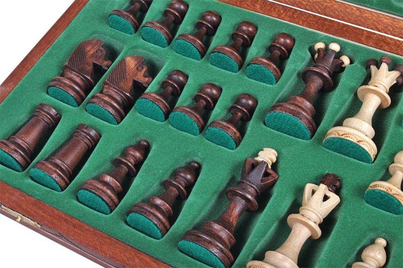 Chess and games shop Muba Beautiful Handcrafted Wooden Chess Set with Wooden Board and Handcrafted Chess Pieces - Gift idea Products (16inch (40 cm))