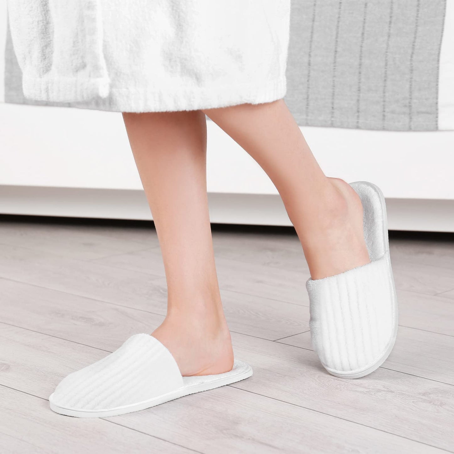 SATINIOR 18 Pairs Disposable Slippers for Guest Bulk Soft Washable House Women Men Slippers Pack for Hotel Spa Travel