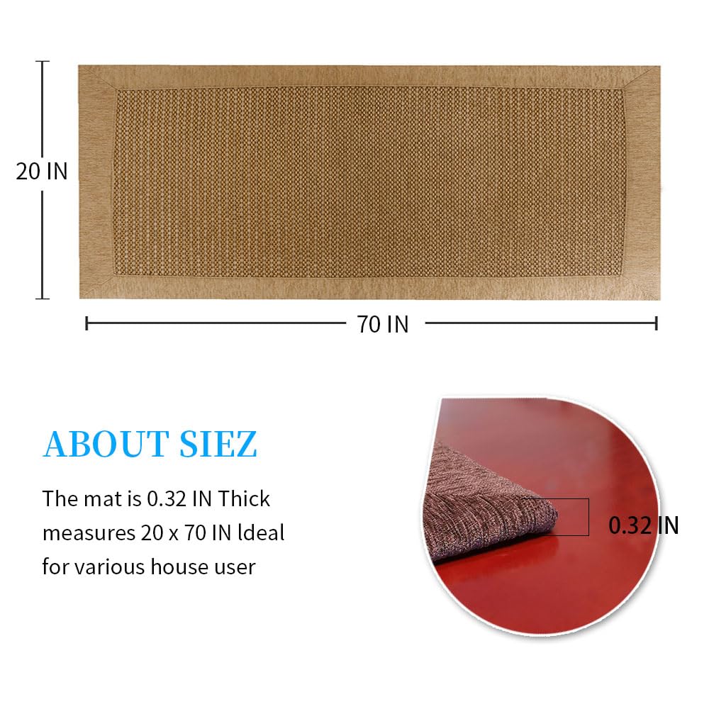 LUFEIJIASHI Large Kitchen Rugs and mats Non Slip Washable Kitchen Runner Rug Absorbent Farmhouse Style Kitchen Floor mats for in Front of Sink (Light Coffee, 20X70)