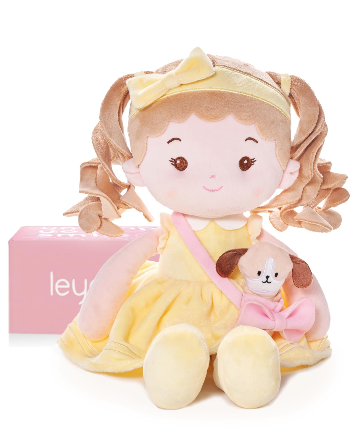 LeyaDoll Soft Baby Doll Toys (16''),Daydream-Sunny-and-Her-Pet-Dog