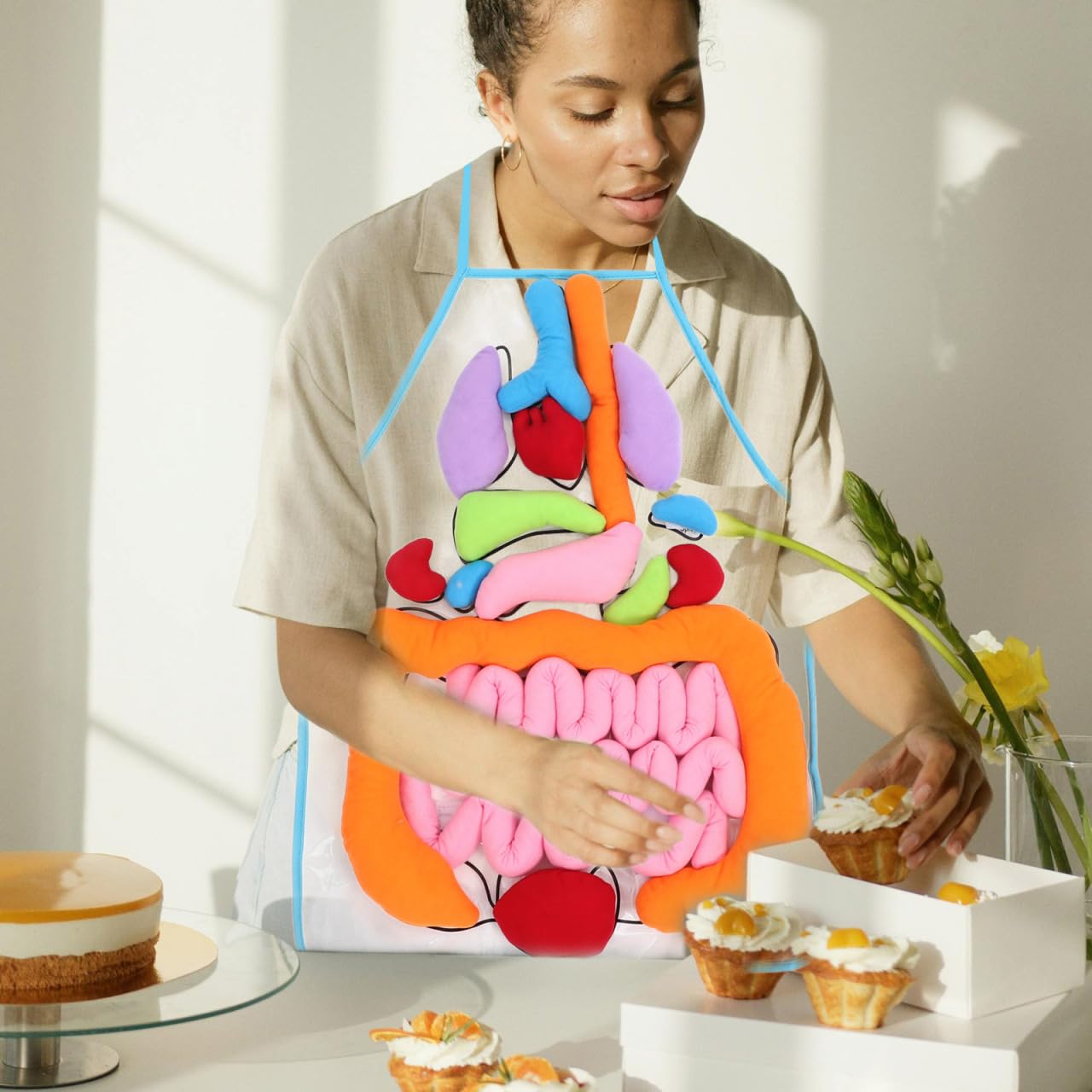 POPETPOP Educational Apron 1 Set 3D Organ Apron, Human Body Organs Cognitive Toy 3D Body Organs Apron Educational Tool Anatomy Apron for Kids 3D Human Organs Apron, As Shown, 60X40CM, As Shown, 60X40CM