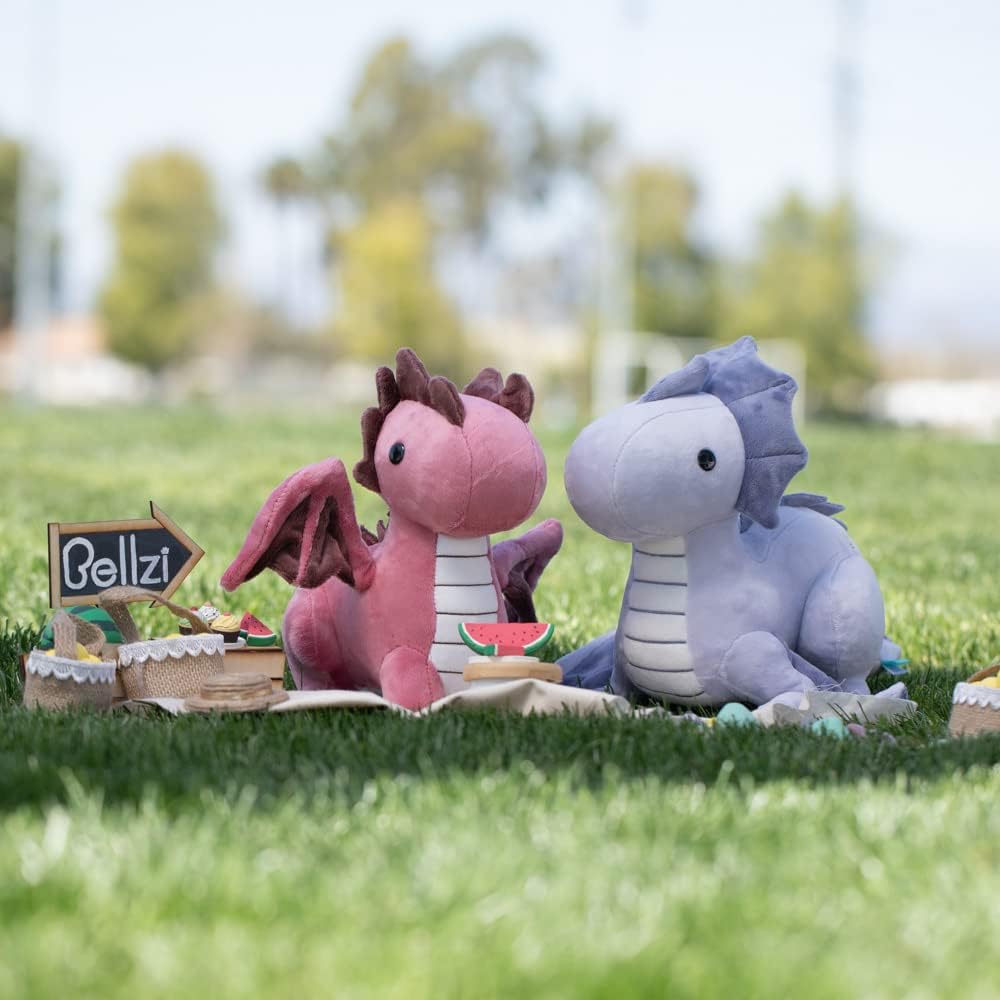 Bellzi Fire Dragon - Cute Stuffed Animal Plush Toy - Adorable Soft Dragon Toy Plushies and Gifts - Perfect Present for Kids, Babies, Toddlers - Draggi