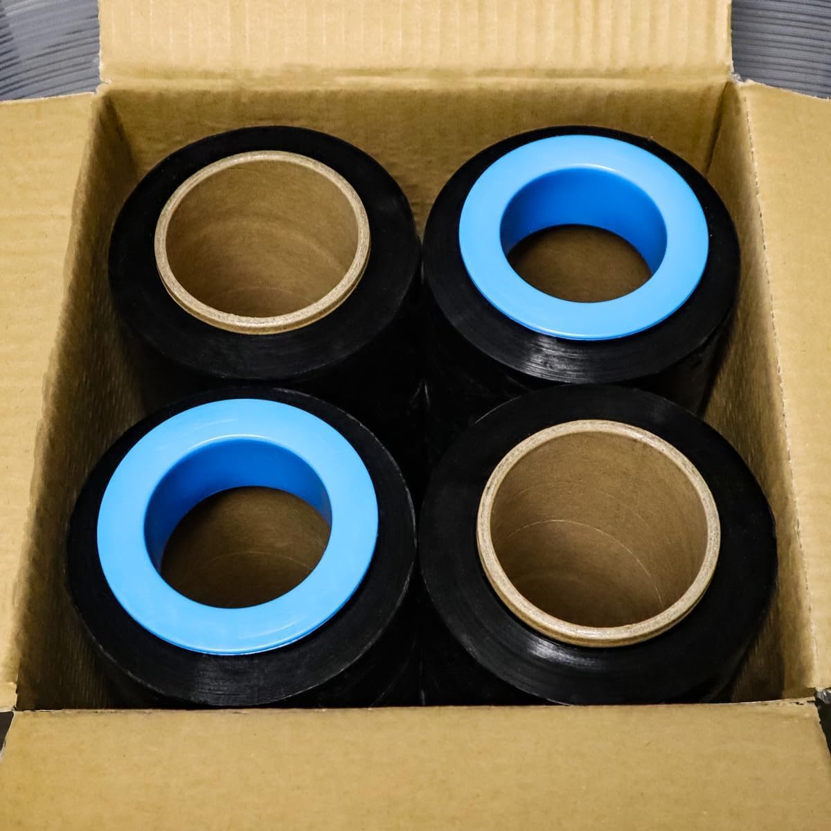 Lifetime Supplies 4 Rolls x 18 Inch x 1500 FT x 80 Gauge [Upgraded] Black Premium Stretch Wrap, Heavy Duty Shrink Film for Shipping, Moving, Sealing - Stronger & Thicker, Durable