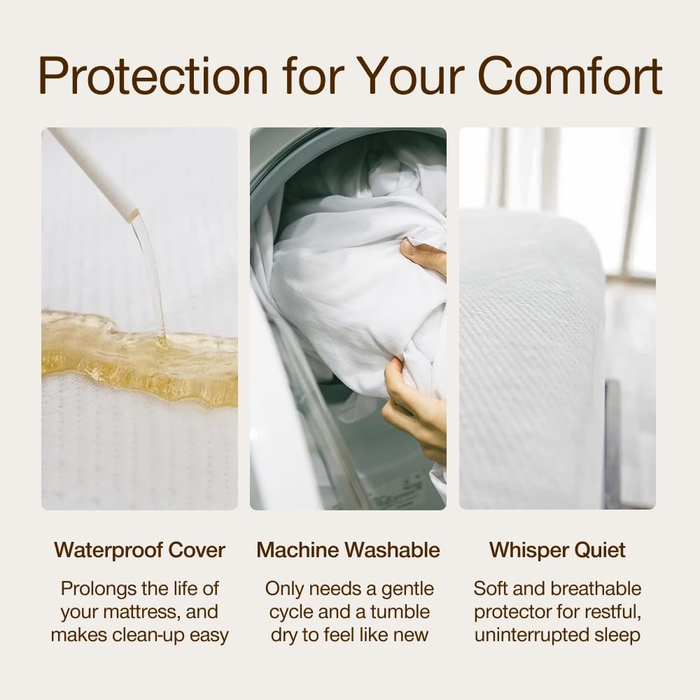 Coop Home Goods Ultra-Tech Waterproof Mattress Protector King, Smooth Top Mattress Pad, Waterproof Cover, Up to 18 Inches Deep, Machine Washable, Noiseless Comfort, King (78x80)