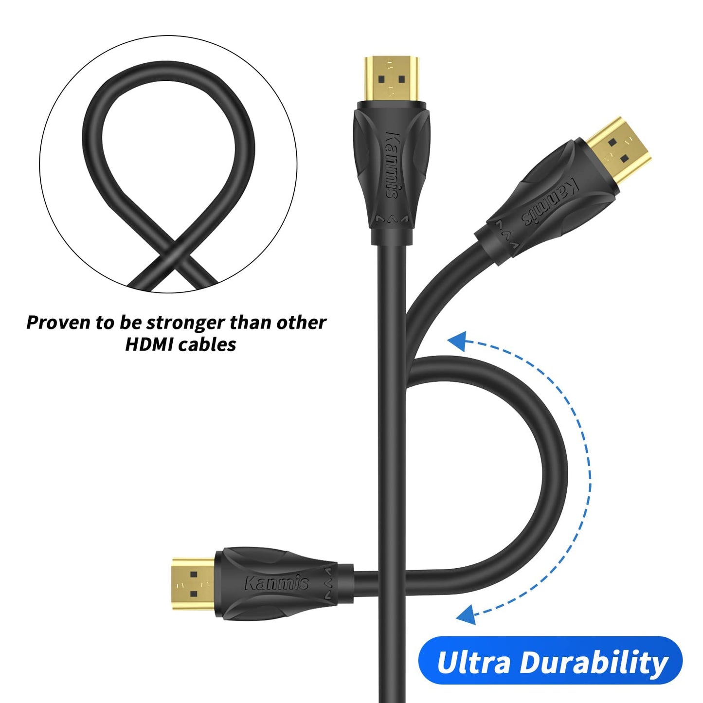 4K HDMI Cable 100ft, High Speed Hdmi Cables (HDMI2.0,18Gbps,1080P)-Ethernet Audio Return Video 4K HDMI Cable, Ultra High Speed Gold Plated Connectors, Compatible with Playstation Arc PS3 PS4 PC HDTV