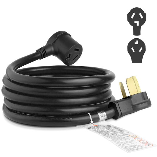 10FT 3 Prong Dryer Extension Cord, 30 Amp NEMA 10-30P to 10-30R EV Extension Cord for Dryer Power Extension and Level 2 EV Charging, 125V/250V 10 AWG STW ETL Listed (Black)