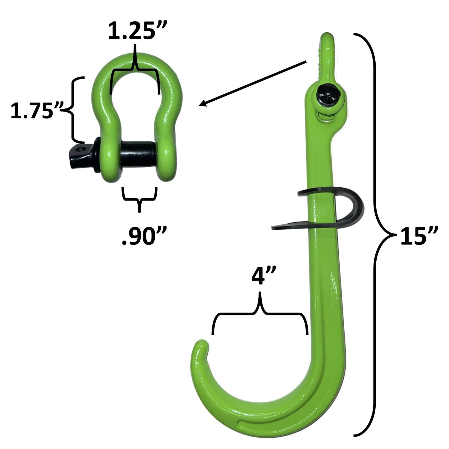 Keyfit Tools Quick Rig Pallet Puller Hook & Shackle Heavy Duty Forged 2 Ton 4000 Lbs WLL Mover Grabber Material Handling Warehouse