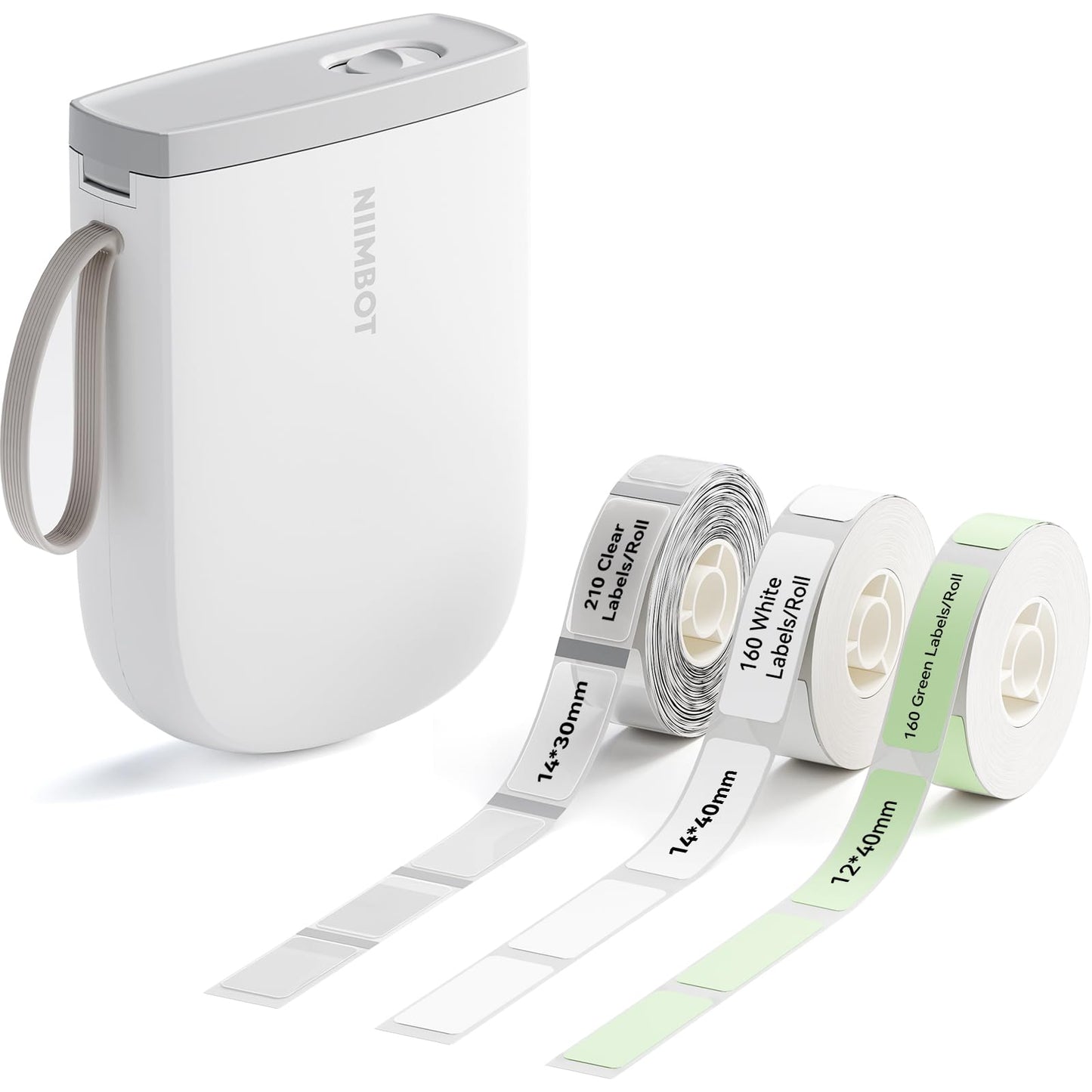 NIIMBOT 300 DPI D11 Label Maker Machine with 3 Tapes, Portable Thermal Label Printer with Multiple Templates, Bluetooth Label Printer for Office Home Kitchen School Organization, White