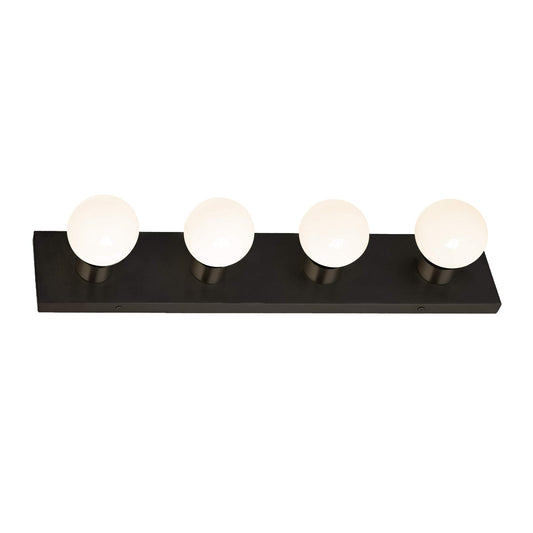 Design House Vanity Lights, 4 Linear Lights, Dimmable, Horizontal or Vertical Use, Uses (4) 60W Bulbs, for Bathroom/Makeup Vanity, Matte Black, 24.0. in. L x 4.33 in. H x 2.0 in. D, 588574-BLK