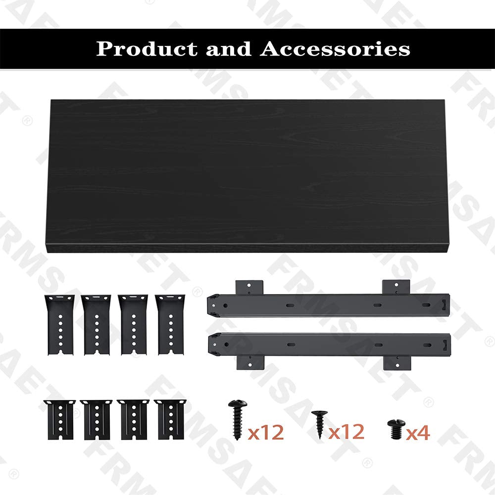 FRMSAET Furniture Accessories Office Product Suits Hardware 20/24/30 inches Keyboard Drawer Tray Wood Holder Under Desk Adjustable Height Platform. (20 inches, Black)