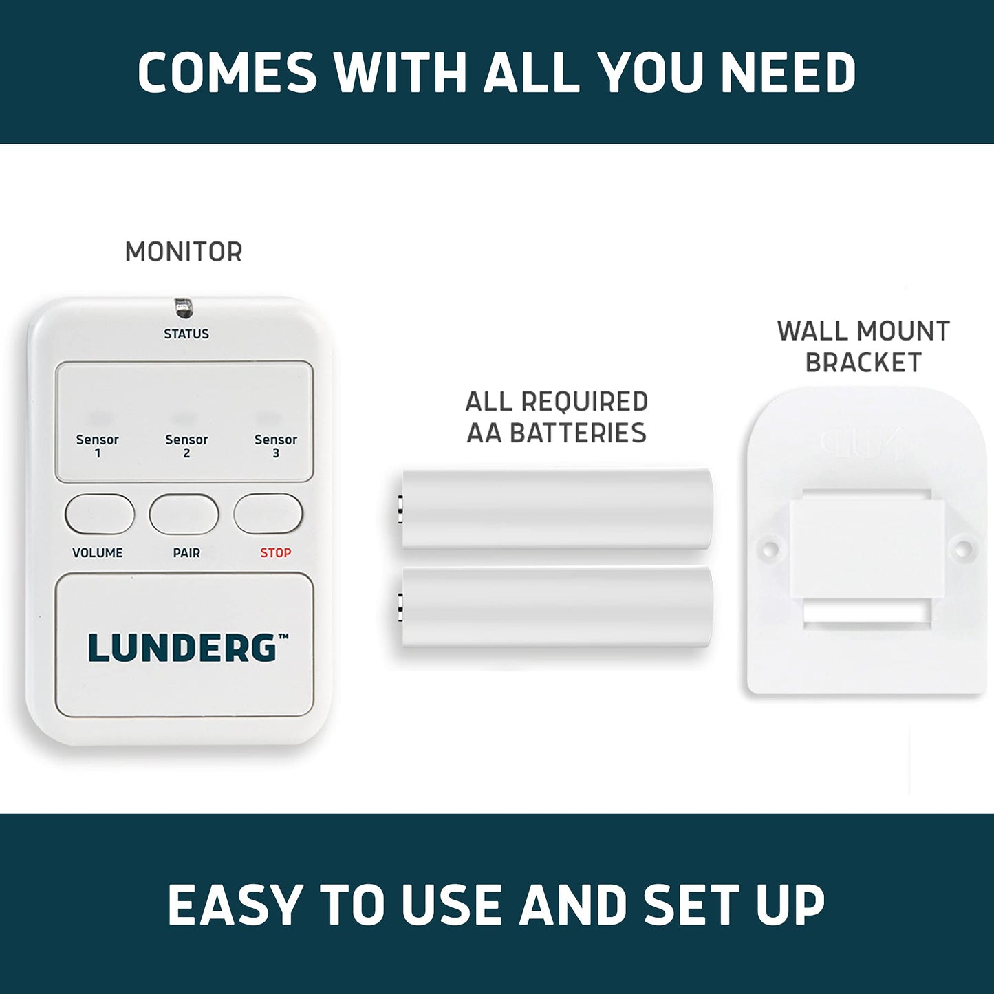 Lunderg Replacement Pager - Sensor Pad NOT Included - Wireless Caregiver Monitor Bed & Chair Alarm Systems - Replace a Broken Pager or Add a Second Pager for Extra Room Coverage