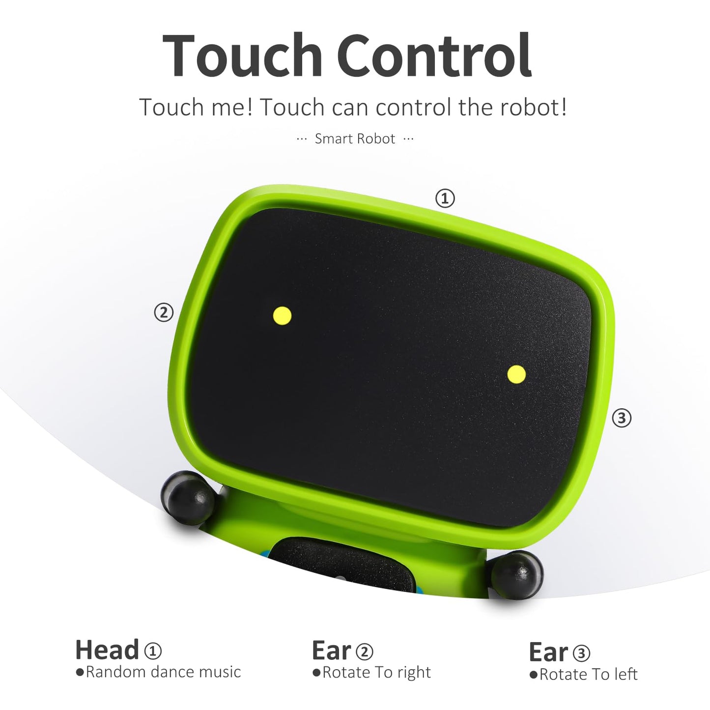 GILOBABY Interactive Talking Robot for Boys, Smart Toy with Touch Control, Playback Mode, Dancing, Singing, Educational Gift for 3-7 Year Old Kids (Green)