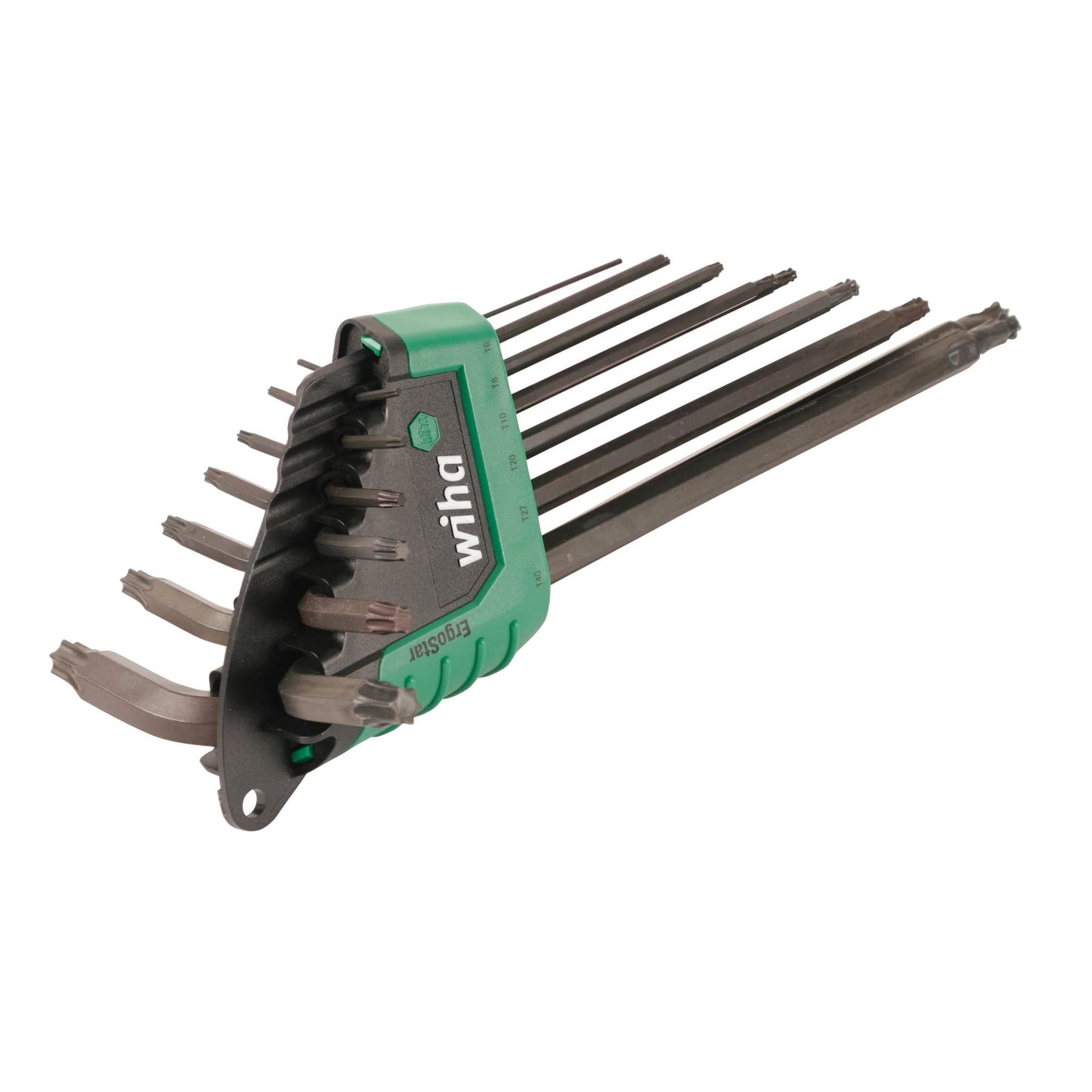 WIHA 36689 ErgoStar Torx Ball End and Standard L-Key Set T5-T45 in Automatic Fast Open Holder, 13-Piece
