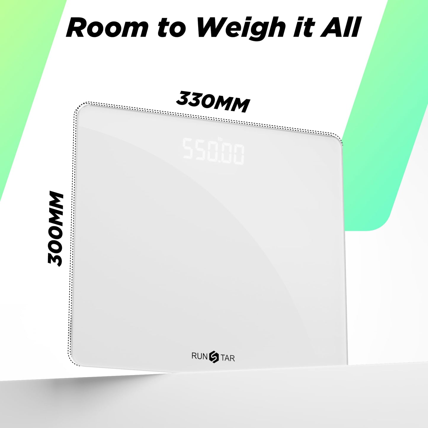550lb Scale for Body Weight with Ultra-Wide Platform and Large LED Bezel-Less Display, Accurate High Precision Digital Bathroom Scale with Extra-High Capacity