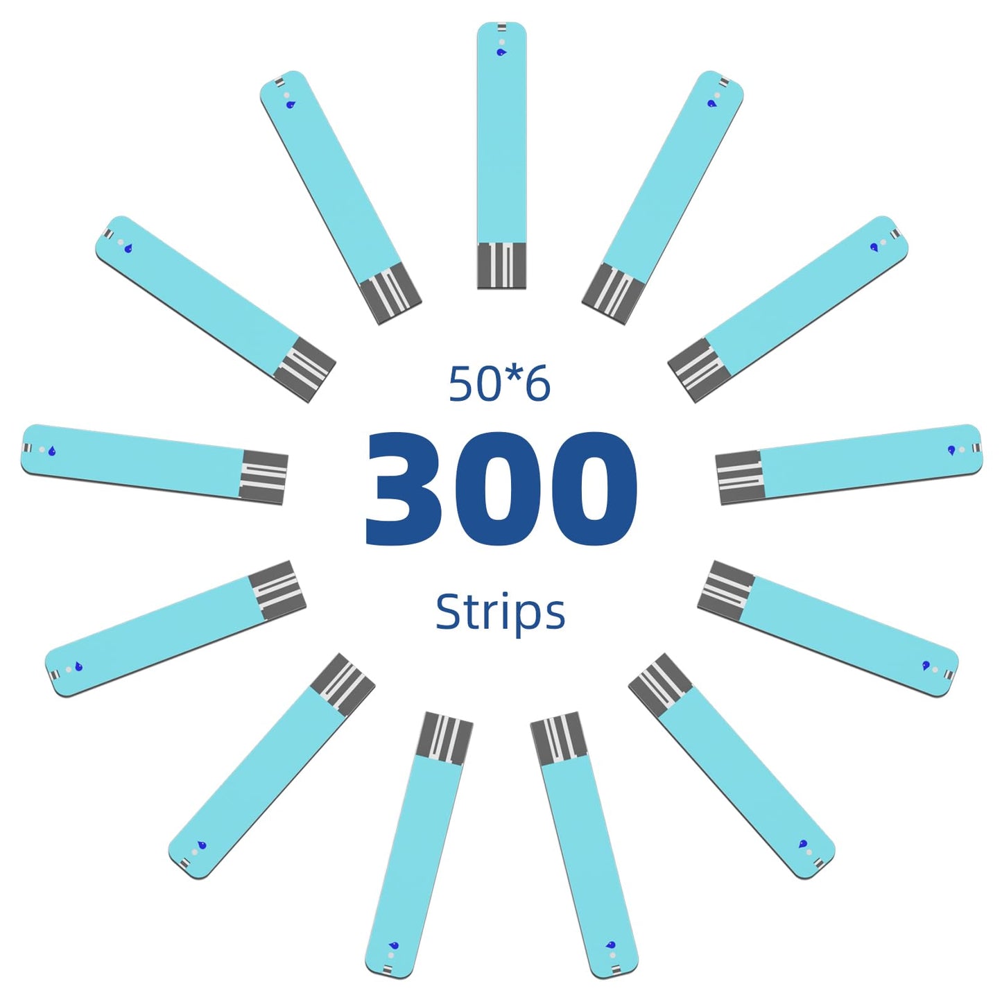 Metene TD-4116 Blood Glucose Test Strips, 300 Count Test Strips for Diabetes, Use with metene TD-4116 and metene S Blood Glucose Monitor Only(No Monitor)