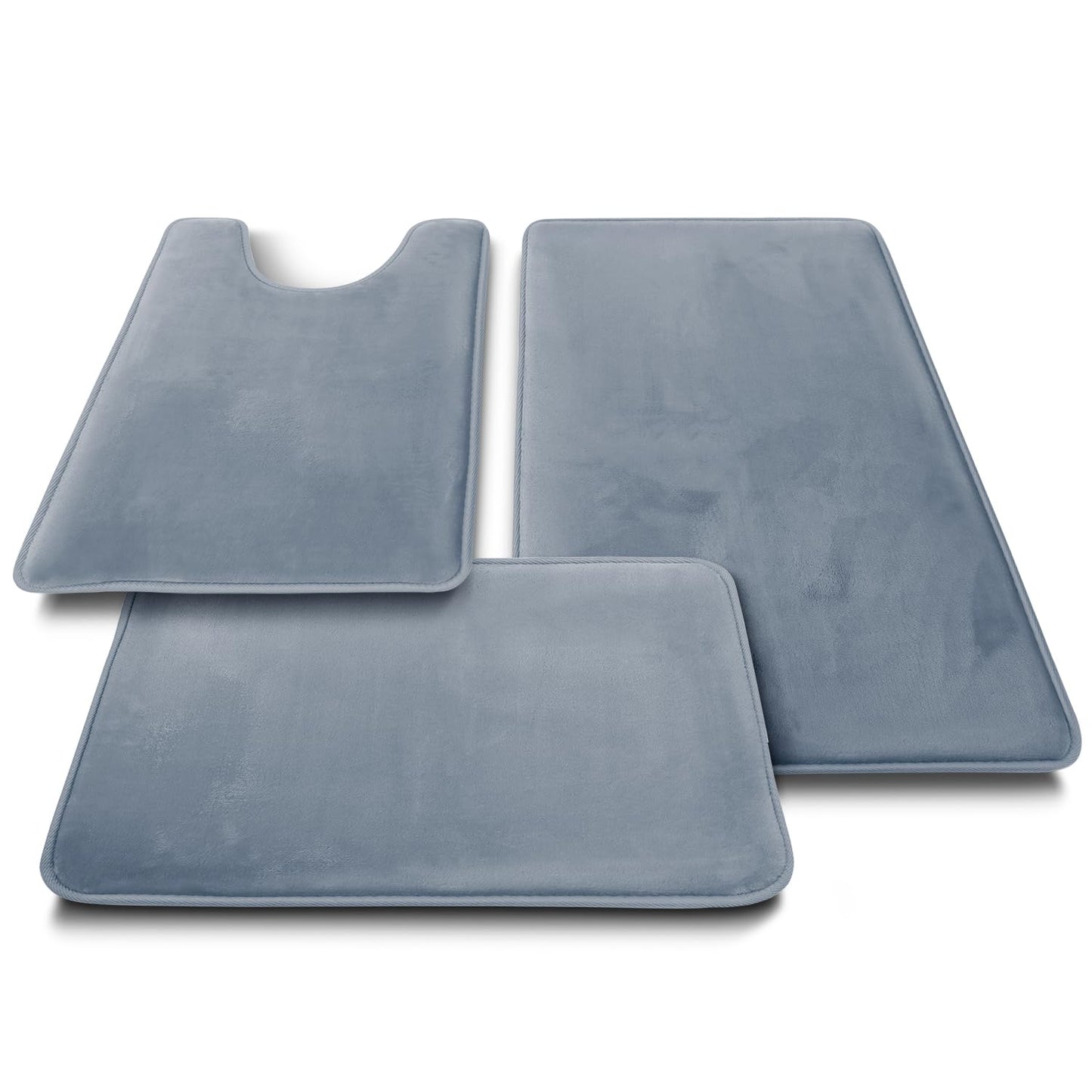 Clara Clark Bathroom Rugs, Velvet Memory Foam Bath Mat, Non-Slip Bath Rugs, Machine Wash, Dries Quickly, Ultra Soft Plush Bath Mats for Bathroom,