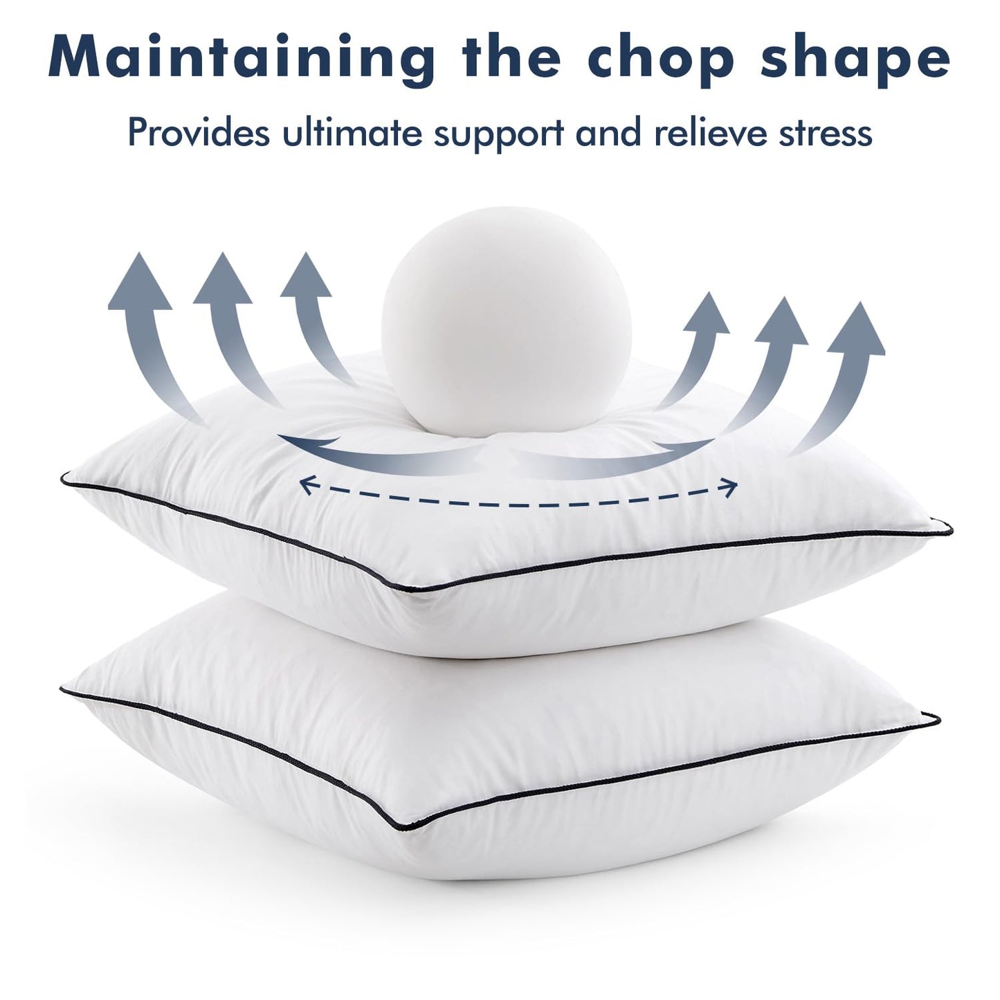 MIULEE Goose Feather Down 22x22 Pillow Insert Set of 2 with 100% Down-Proof Cotton Cover, Soft Fluffy Decorative Pillow for Sofa Bed Couch Living Room White