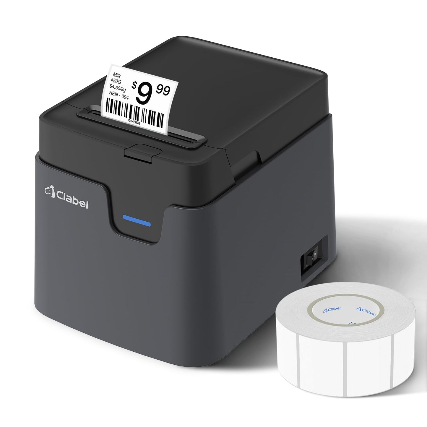 CLABEL Desktop Bluetooth Label Printer: CT221D Label Maker Machine with Direct Thermal Printing, 2 Inch Barcode Sticker Printer for Small Business Address Office with 1 Roll Label